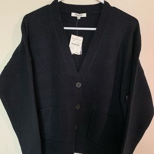 Madewell Arbour Cardigan Sweater M Black